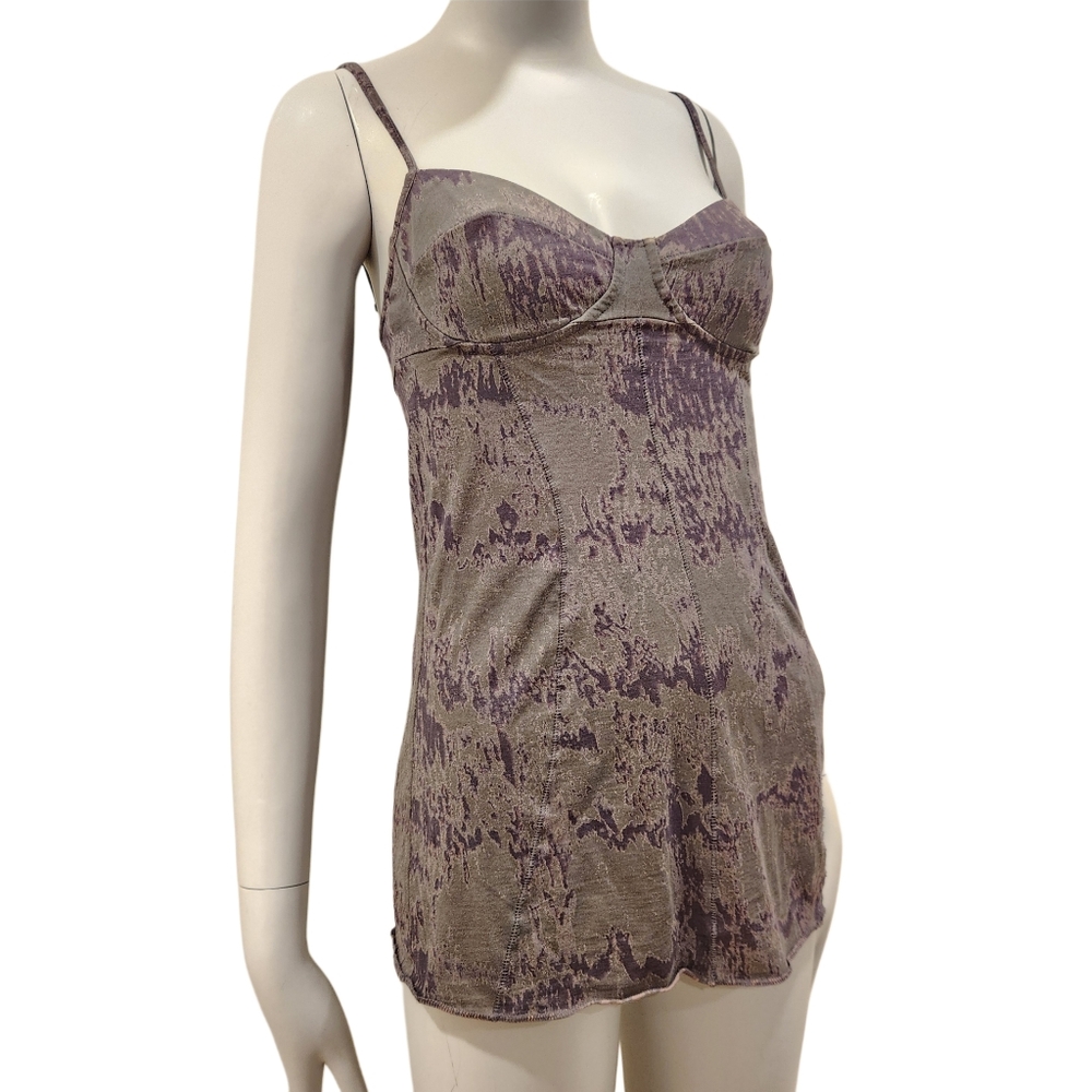 XS Aritzia Wilfred Supima Moda Barre Bustier Tank Top - Grey/Purple - Picture 6 of 9